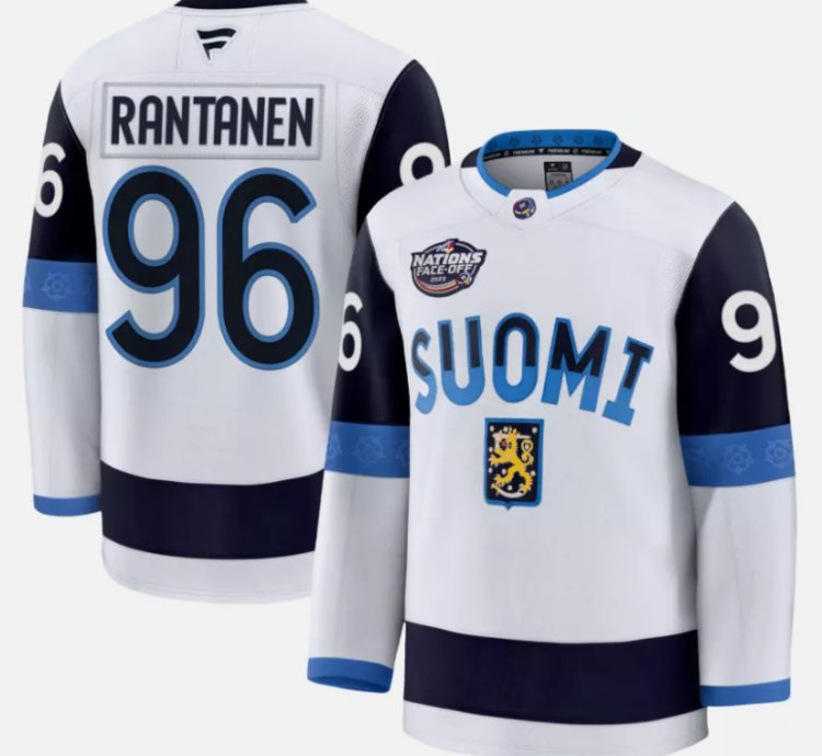 Mikko Rantanen Jersey 96 Finland White 2025 4 Nations Face-off Stitched