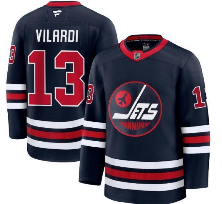 Custom Gabriel Vilardi Jets Jersey - Alternate Navy All Stitched