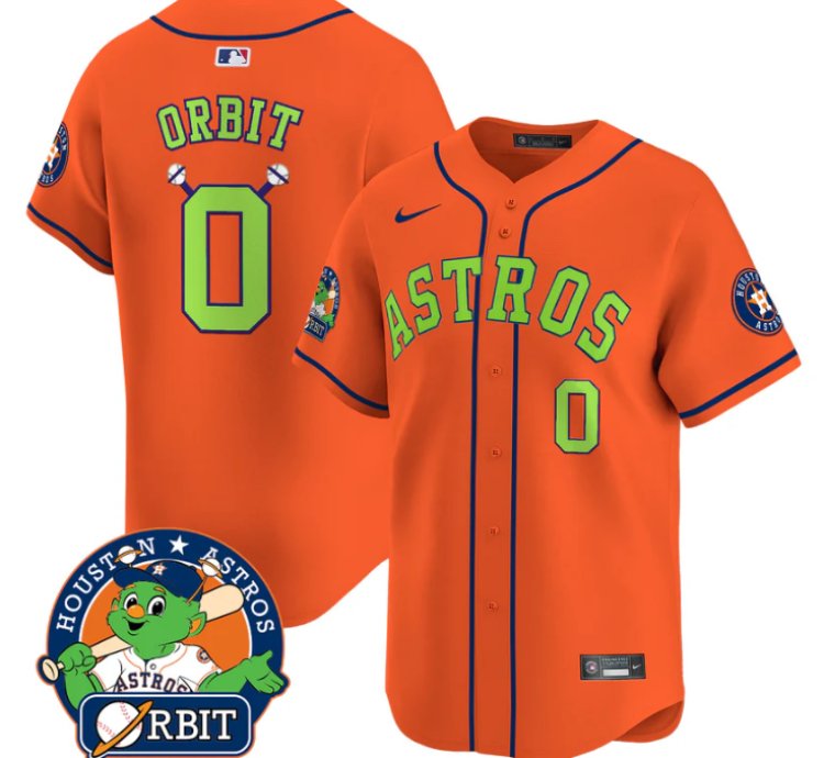 Orbit Jersey 0 Astros Orbit Patch Vapor Premier Limited V2 Stitched Orange