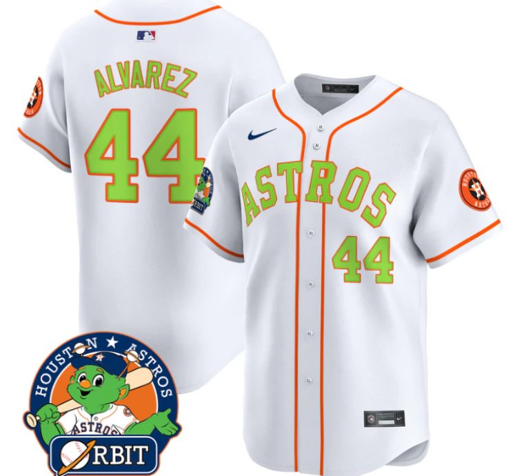 Yordan Álvarez Jersey 44 Astros Orbit Patch Vapor Premier Limited V2 Stitched White