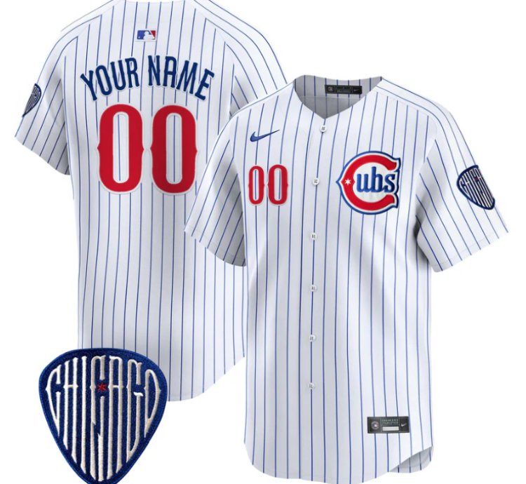 Custom Chicago Cubs Jersey Blue Alternate Vapor Premier Limited Stitched Pinstripe