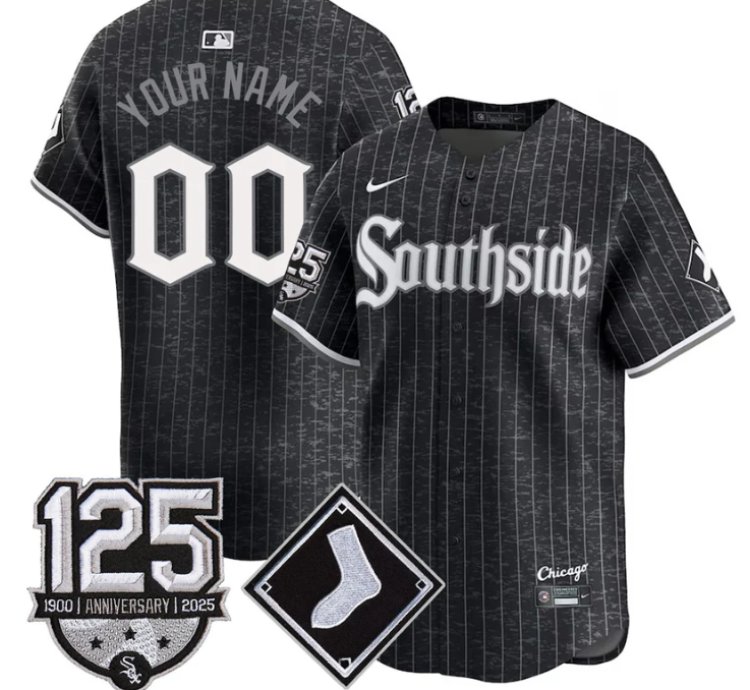 Custom Chicago White Sox Jersey Name Number 125th Anniversary Stitched City Connect