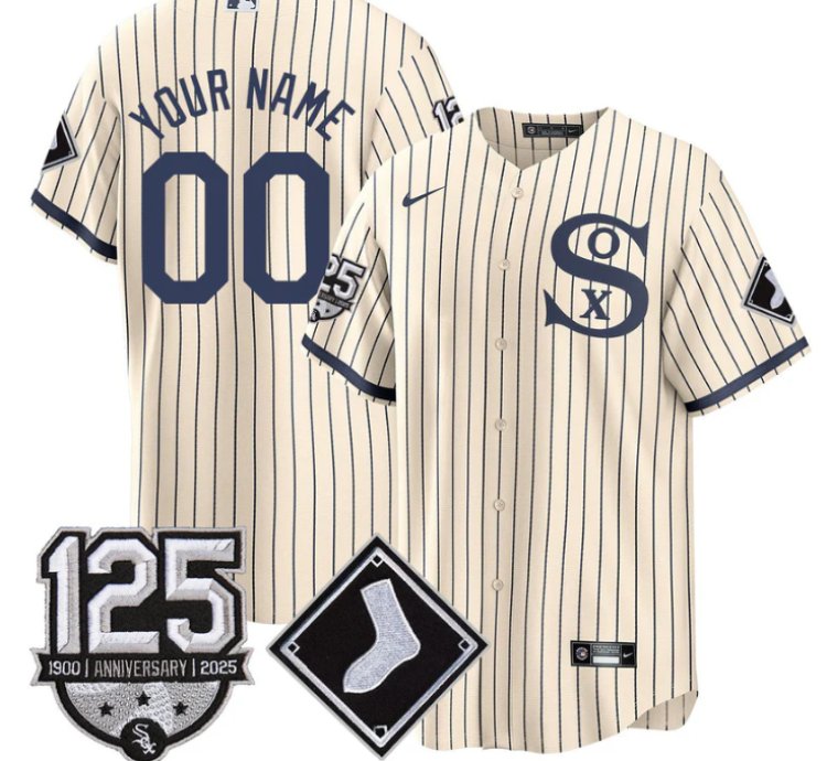 Custom Chicago White Sox Jersey Name Number 125th Anniversary Stitched Field Of Dream