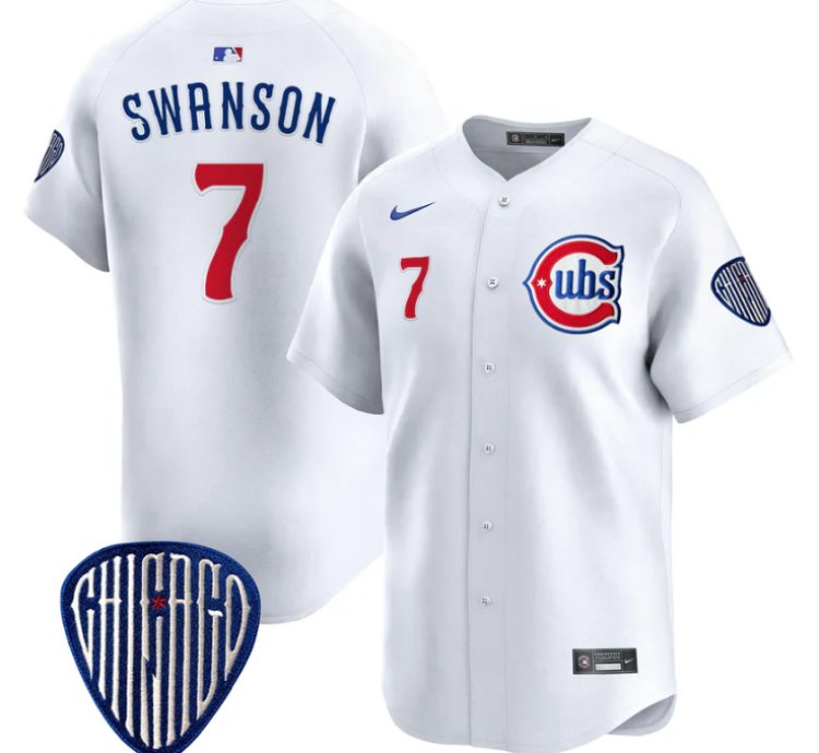 Dansby Swanson Jersey 7 Chicago Cubs Blue Alternate Vapor Premier Limited Stitched White