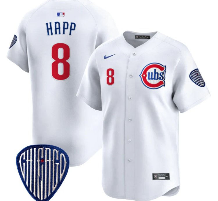 Ian Happ Jersey 8 Chicago Cubs Blue Alternate Vapor Premier Limited Stitched White