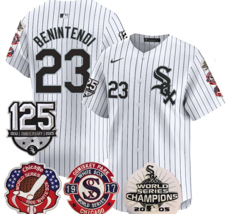 Andrew Benintendi Jersey 23 Chicago White Sox 125th Anniversary World Series Champions White