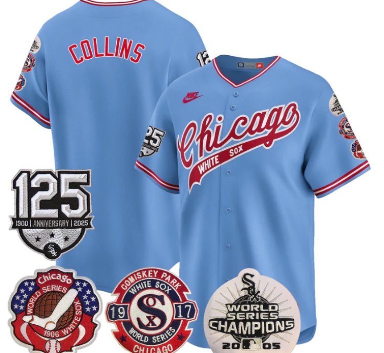 Eddie Collins Jersey Chicago White Sox 125th Anniversary World Series Champions Blue