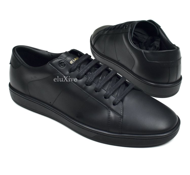 Saint Laurent Black Leather Sl 01 Low Top Sneakers