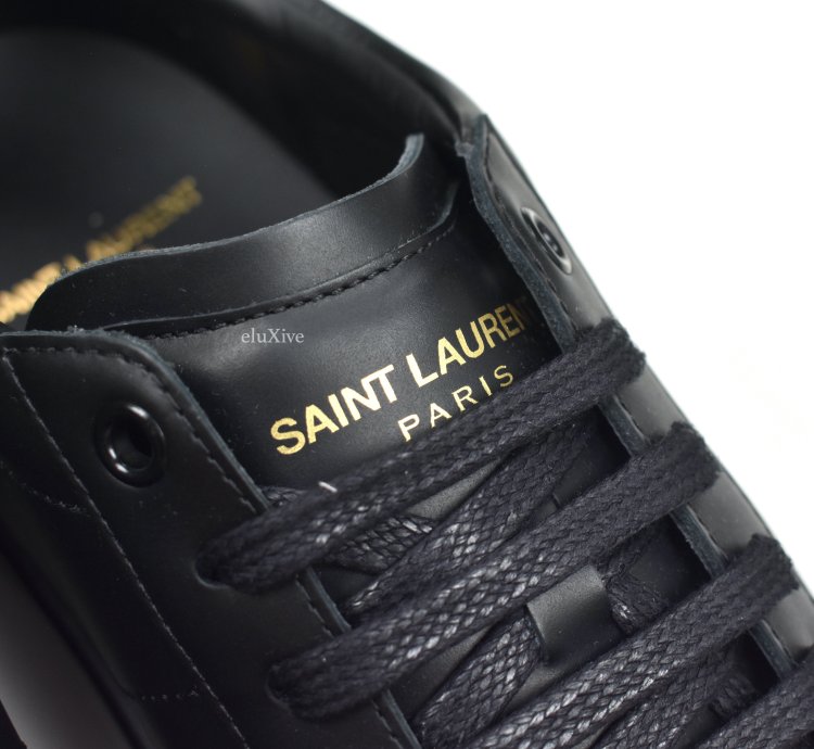 Saint Laurent Black Leather Sl 01 Low Top Sneakers