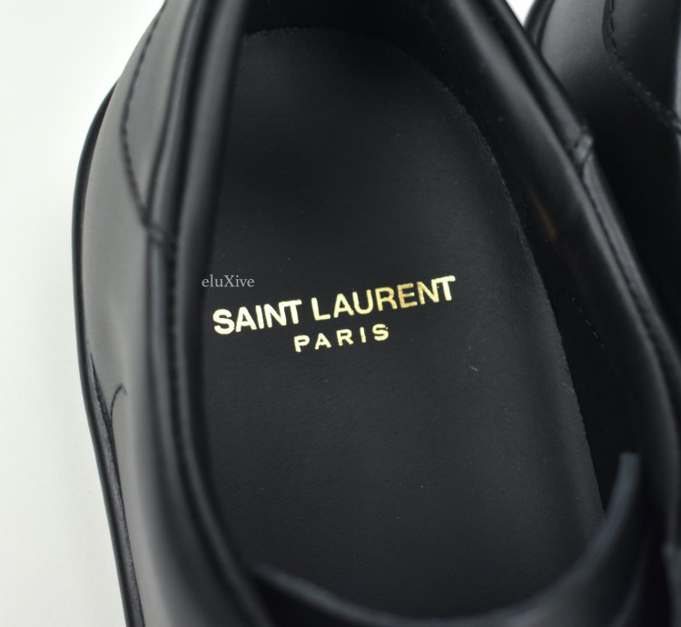 Saint Laurent Black Leather Sl 01 Low Top Sneakers