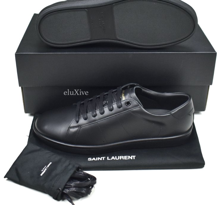Saint Laurent Black Leather Sl 01 Low Top Sneakers