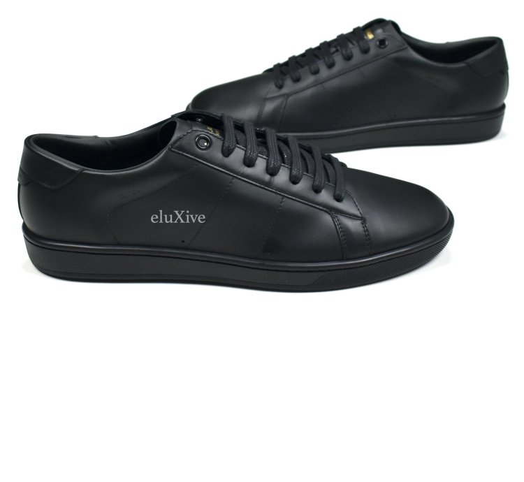 Saint Laurent Black Leather Sl 01 Low Top Sneakers
