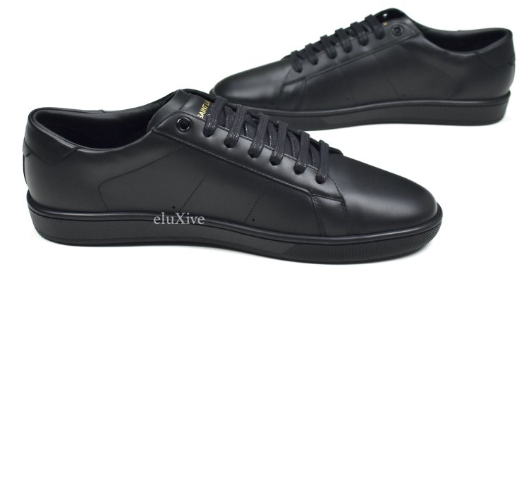 Saint Laurent Black Leather Sl 01 Low Top Sneakers