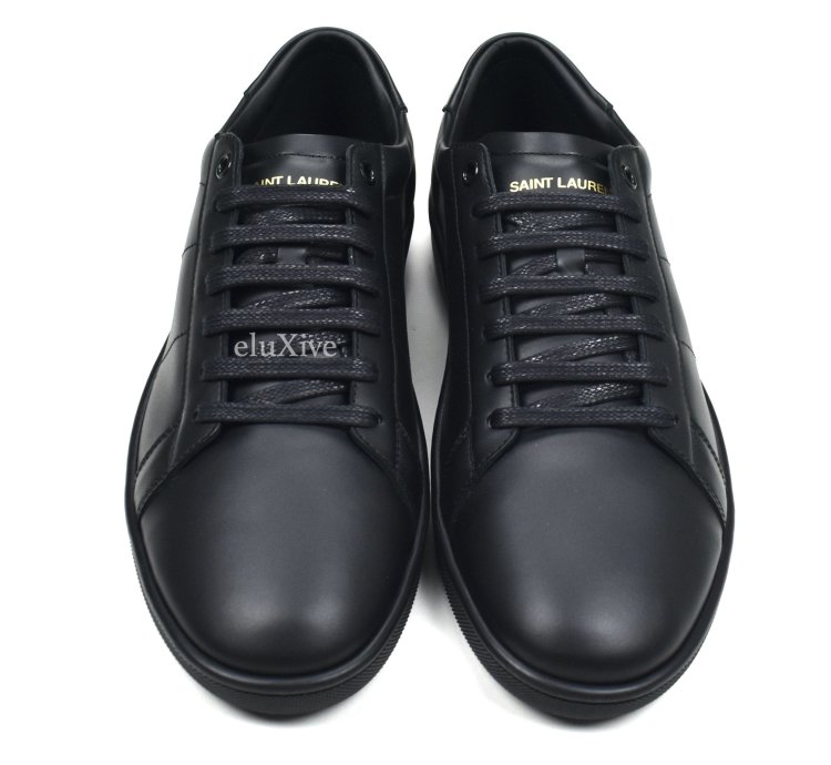 Saint Laurent Black Leather Sl 01 Low Top Sneakers