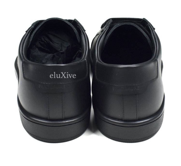 Saint Laurent Black Leather Sl 01 Low Top Sneakers