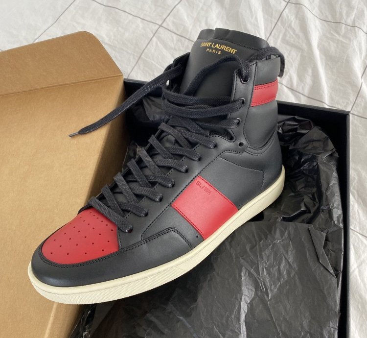 Saint Laurent Black Red Sl 10 Court Hi