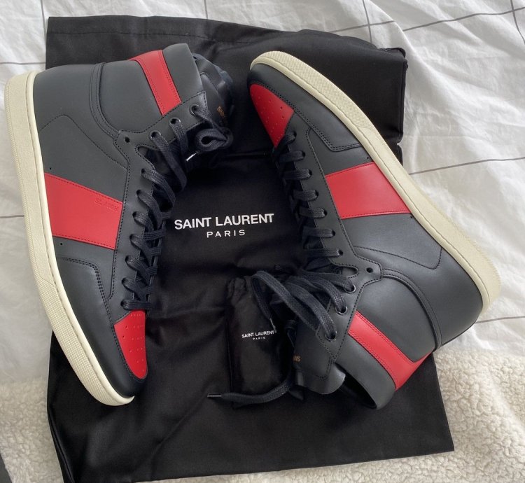 Saint Laurent Black Red Sl 10 Court Hi