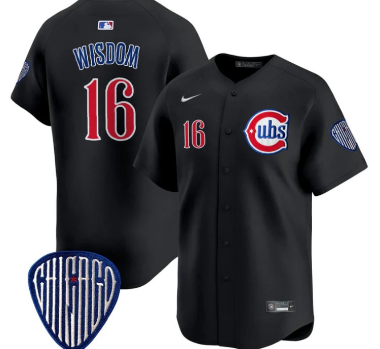 Patrick Wisdom Jersey 16 Chicago Cubs Blue Alternate Vapor Premier Limited Stitched Black