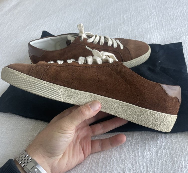 Saint Laurent Brown Suede Sneaker