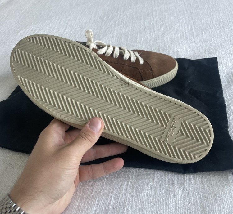 Saint Laurent Brown Suede Sneaker