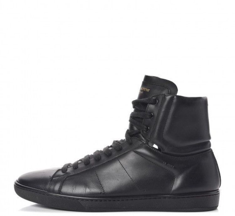 Saint Laurent Calfskin Mens Court Classic High Top Sneakers