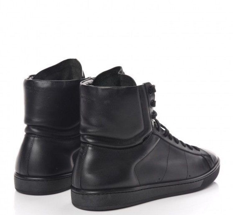Saint Laurent Calfskin Mens Court Classic High Top Sneakers