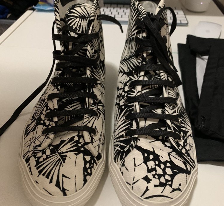 Saint Laurent Canvas High Top Sneakers Size 42
