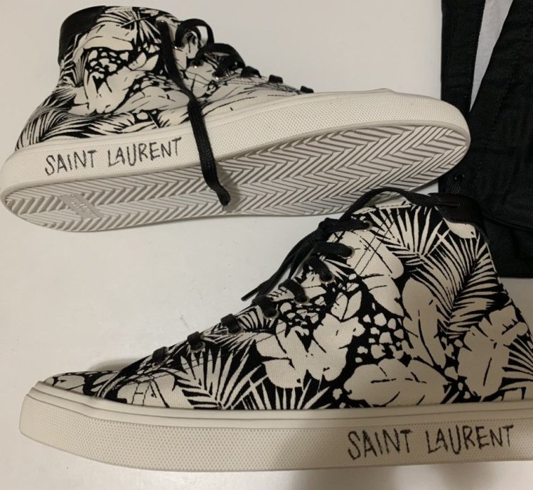 Saint Laurent Canvas High Top Sneakers Size 42