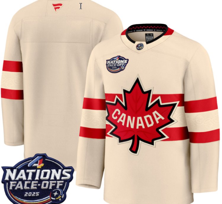 Mens Team Jersey Canada 4 Nations Face-off 2025 Stitched Cream