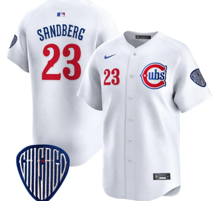 Ryne Sandberg Jersey 23 Chicago Cubs Blue Alternate Vapor Premier Limited Stitched White