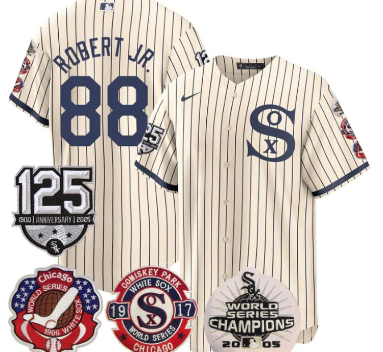 Luis Robert Jr Jersey 88 Chicago White Sox 125th Anniversary World Series Champions Field Of Dream