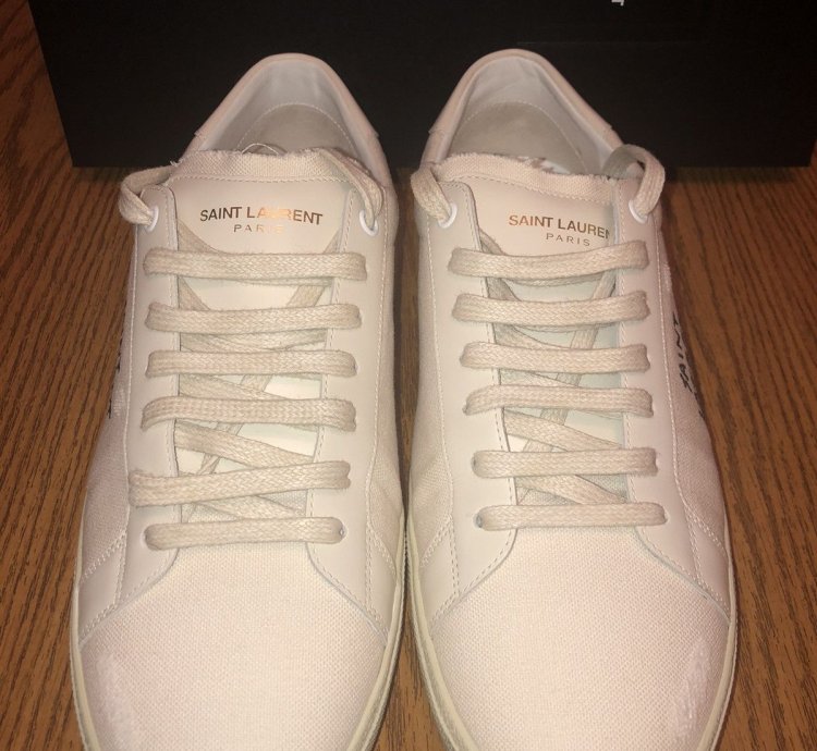 Saint Laurent Distressed Court Low-top Sneaker