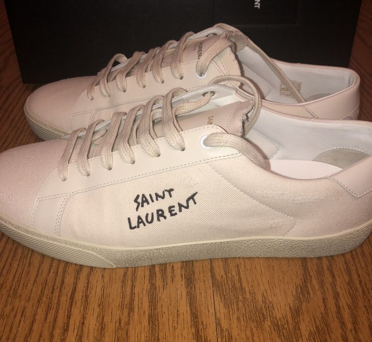 Saint Laurent Distressed Court Low-top Sneaker