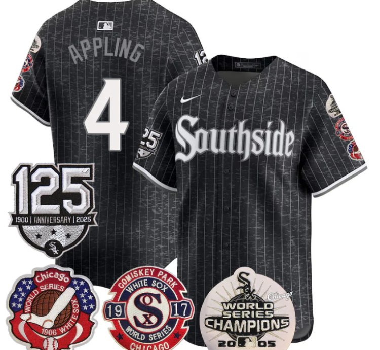 Luke Appling Jersey 4 Chicago White Sox 125th Anniversary World Series Champions City Connect