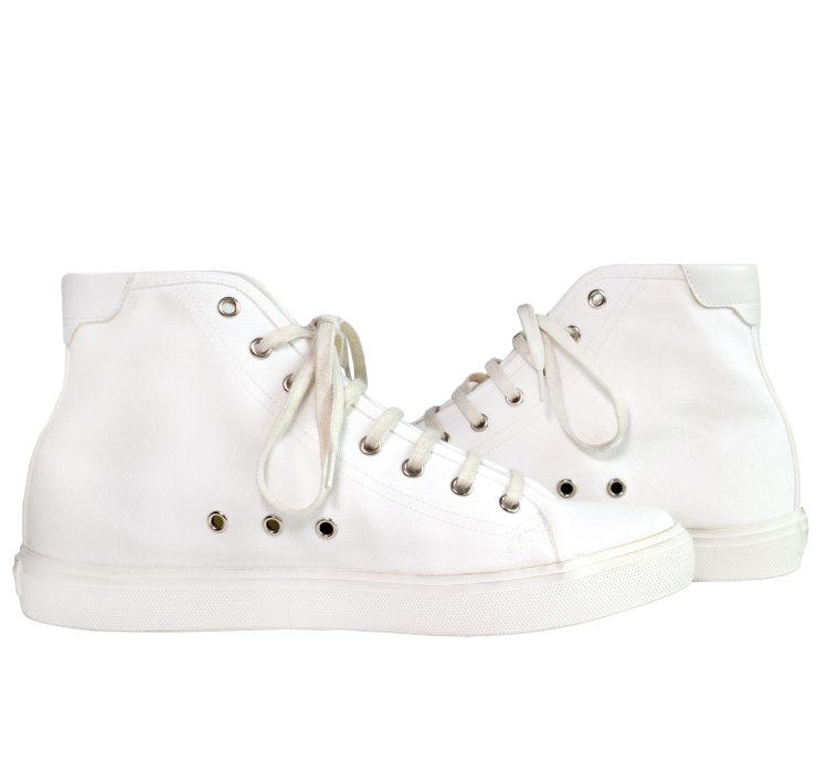 Saint Laurent Hi-top White Malibu Sneakers Size 8 Us