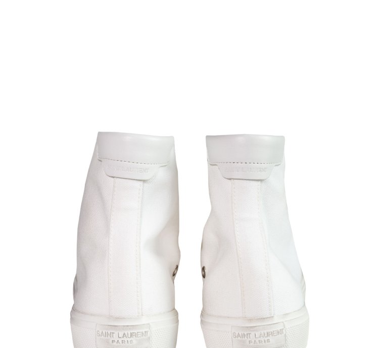 Saint Laurent Hi-top White Malibu Sneakers Size 8 Us