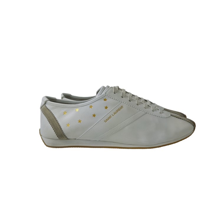 Saint Laurent Jay Low Top White Leather Sneakers