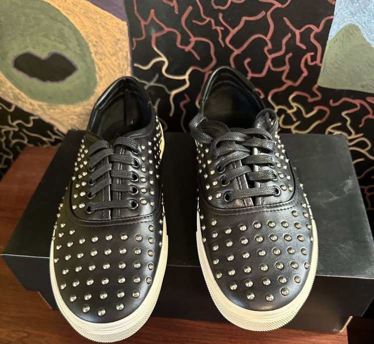 Saint Laurent Lather Studded Vans Brand New Size 10