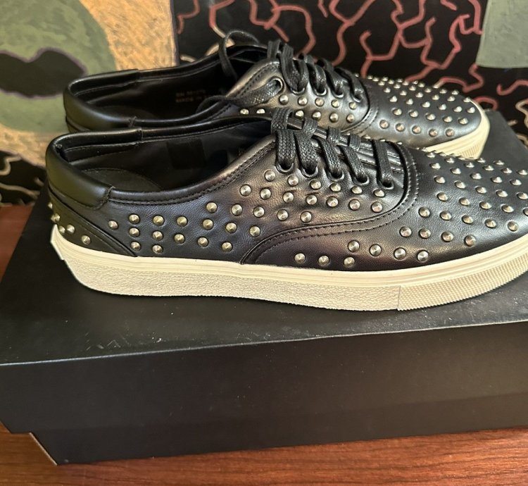 Saint Laurent Lather Studded Vans Brand New Size 10
