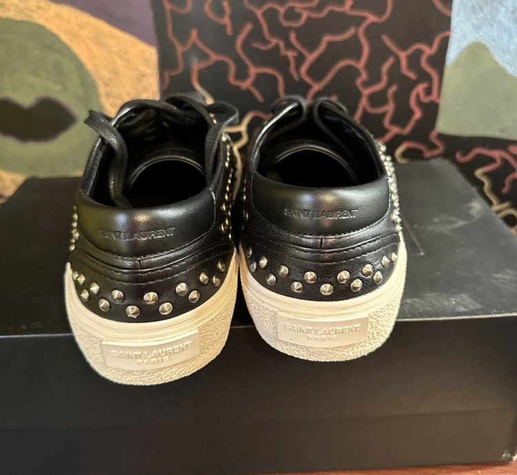 Saint Laurent Lather Studded Vans Brand New Size 10