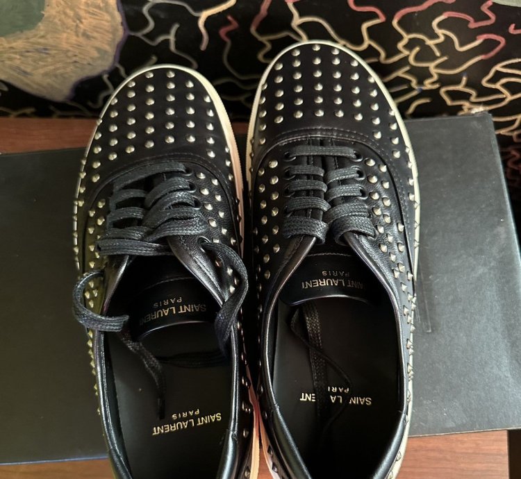 Saint Laurent Lather Studded Vans Brand New Size 10