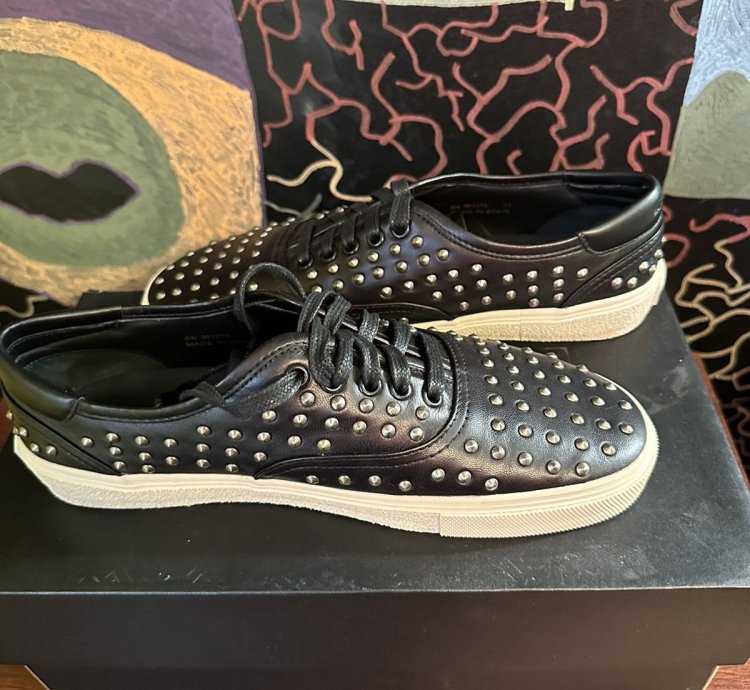 Saint Laurent Lather Studded Vans Brand New Size 10