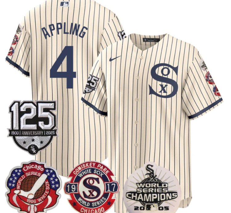 Luke Appling Jersey 4 Chicago White Sox 125th Anniversary World Series Champions Field Of Dream
