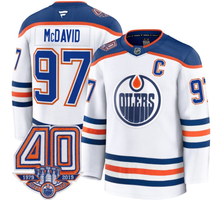 Mens Connor Mcdavid Jersey 97 Edmonton Oilers 40th Anniversary Stitched Away