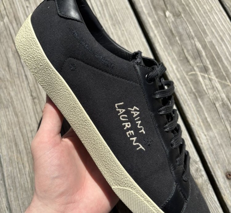 Saint Laurent Low Top Classic Embroidered Logo Sneakers