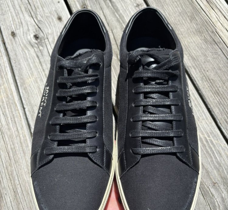 Saint Laurent Low Top Classic Embroidered Logo Sneakers
