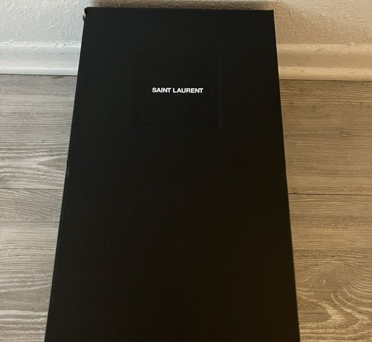 Saint Laurent Low Top Logo Canvas Sneaker Tan Cream Size 45