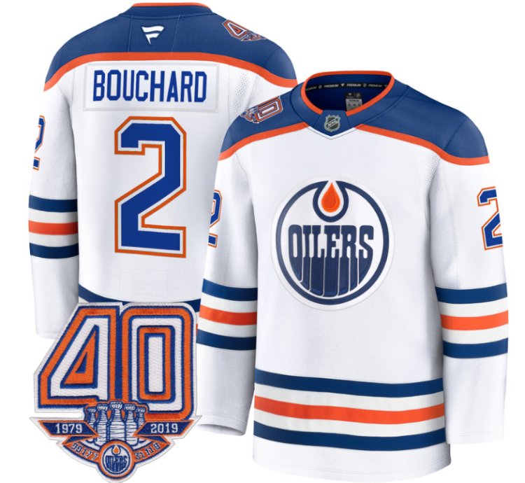 Mens Evan Bouchard Jersey 2 Edmonton Oilers 40th Anniversary Stitched Away