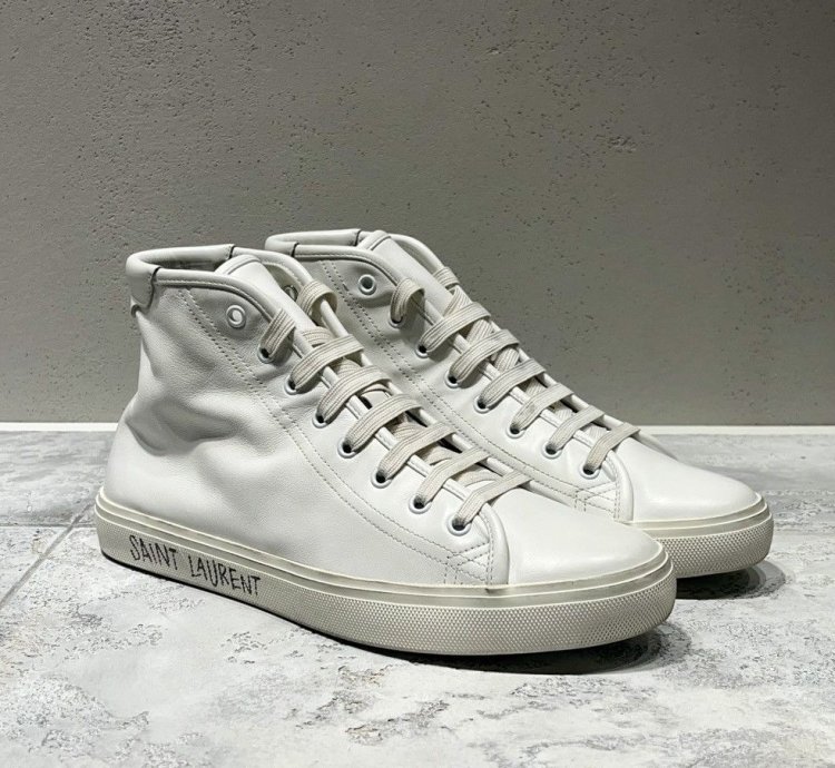 Saint Laurent Malibu White Leather Sneakers Size 41