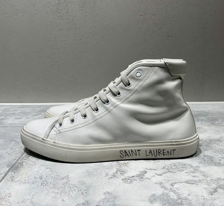 Saint Laurent Malibu White Leather Sneakers Size 41